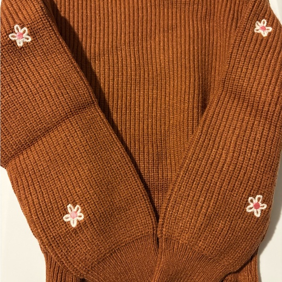 Kids' Brown Sweater with White Embroidery - Picture 4 of 4